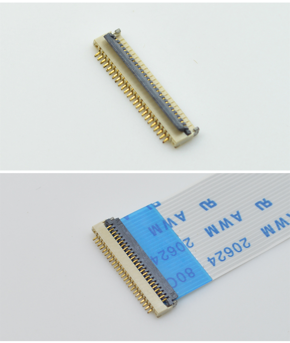 FFC/FPC连接器 软排线插座0.5mm-30P/30Pin H1.0mm下接翻盖,宏利